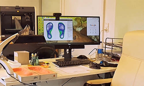 3D arbejdsstation, en del af et moderne skomageri.